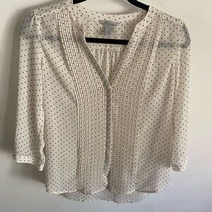H&M Sheer Polka Dot Blouse‎ Office Professional Feminine